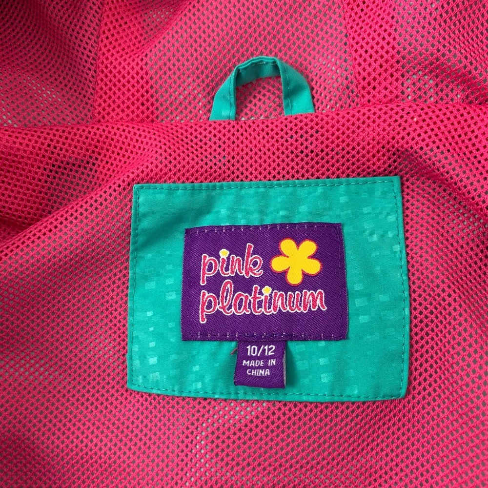 Girls Rain Jacket Wind Breaker Hood Zip Front - Picture 5 of 7